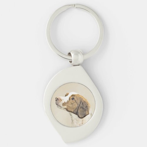 Brittany Painting _ Cute Original Dog Art Keychain