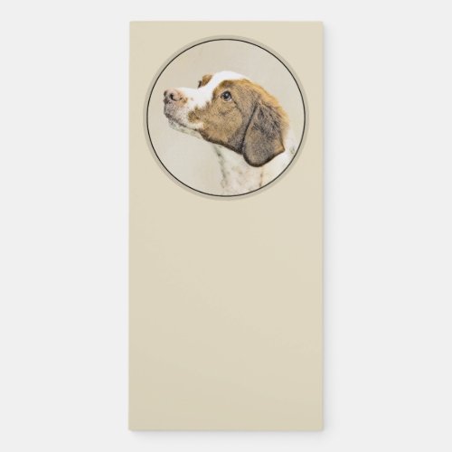 Brittany Painting _ Cute Original Dog Art Magnetic Notepad