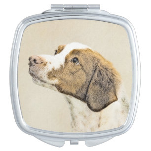 Brittany Painting - Cute Original Dog Art Mirror For Makeup