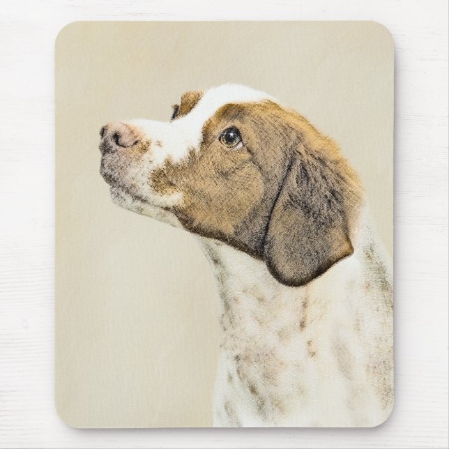 Brittany Painting - Cute Original Dog Art Mouse Pad (Front)
