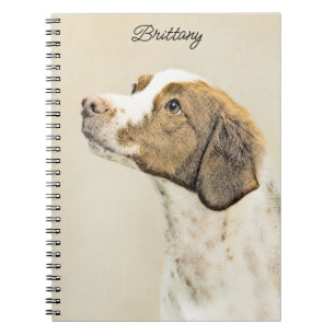 Brittany Painting - Cute Original Dog Art Notebook