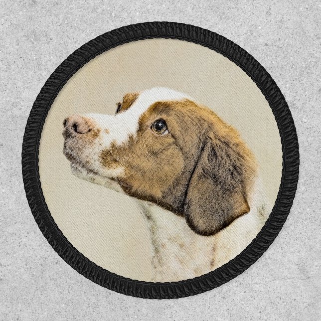Brittany Painting - Cute Original Dog Art Patch (Front)