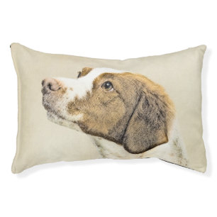 Brittany Painting - Cute Original Dog Art Pet Bed