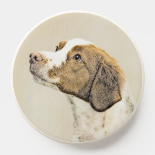 Brittany Painting - Cute Original Dog Art PopSocket