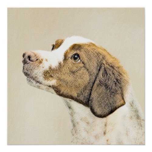 Brittany Painting _ Cute Original Dog Art Poster