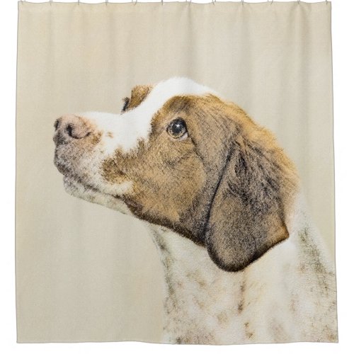 Brittany Painting _ Cute Original Dog Art Shower Curtain