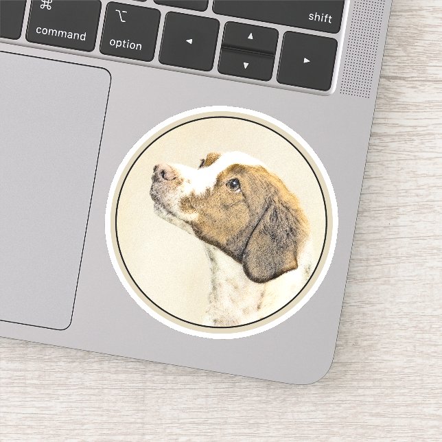 Brittany Painting - Cute Original Dog Art Sticker (Detail)