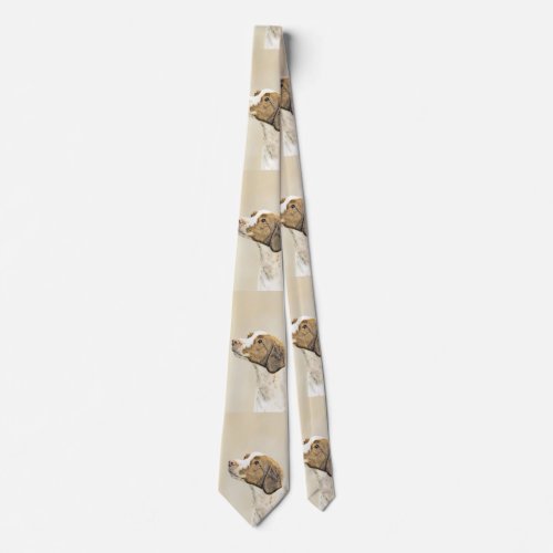 Brittany Painting _ Cute Original Dog Art Tie