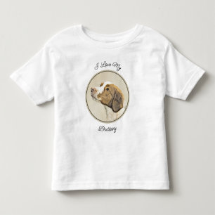 Brittany Painting - Cute Original Dog Art Toddler T-shirt