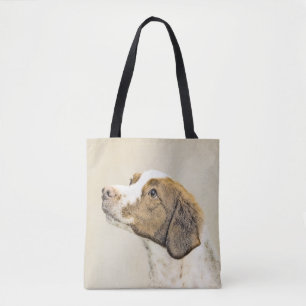 Brittany Painting - Cute Original Dog Art Tote Bag