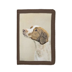Brittany Painting - Cute Original Dog Art Trifold Wallet