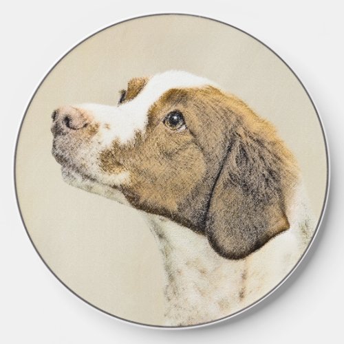 Brittany Painting _ Cute Original Dog Art Wireless Charger