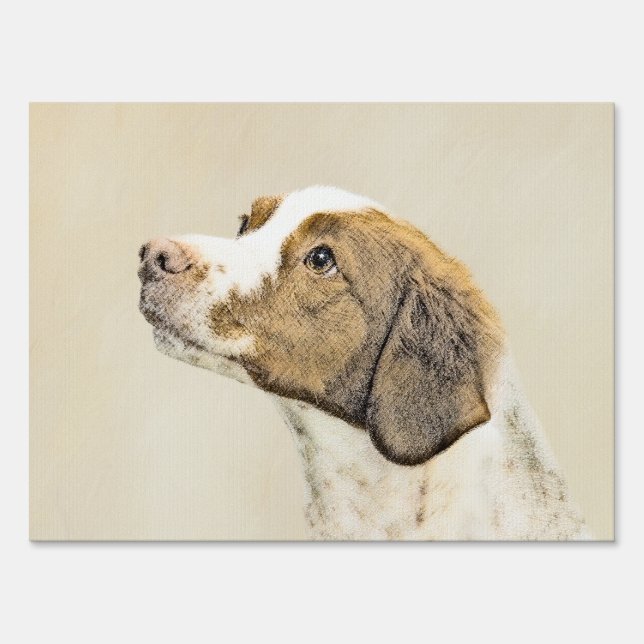 Brittany Painting - Cute Original Dog Art Yard Sign (Front)