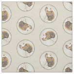 Brittany Painting Orange Roan Spaniel Cute Dog Art Fabric