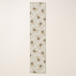 Brittany Painting Orange Roan Spaniel Cute Dog Art Scarf