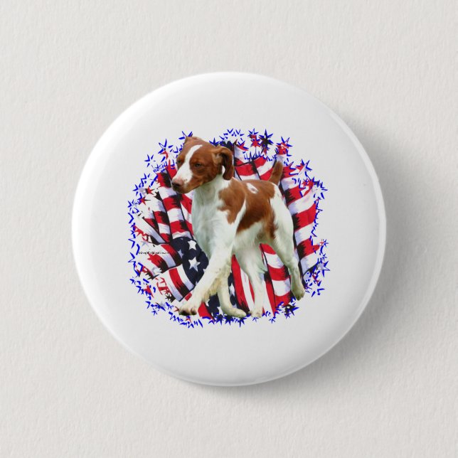 Brittany Patriot Pinback Button (Front)