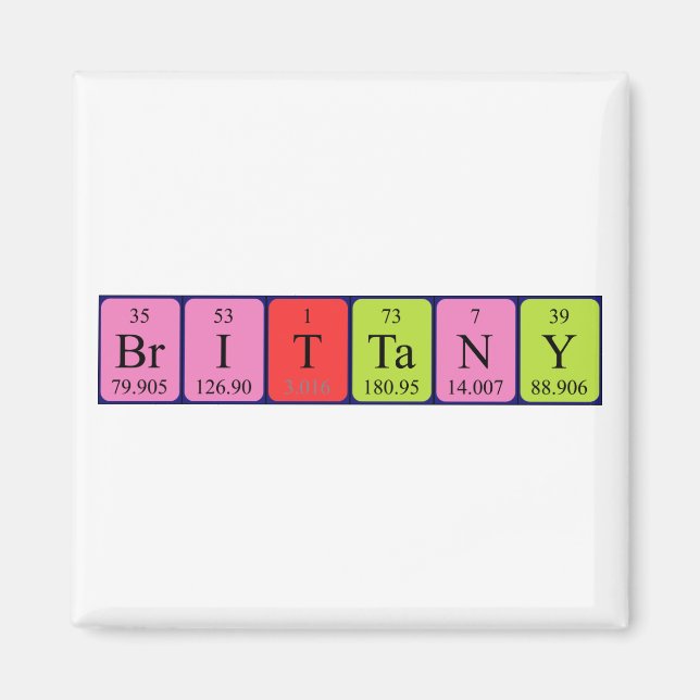 Brittany periodic table name magnet (Front)