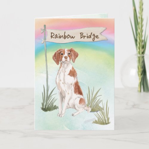 Brittany Pet Sympathy Over Rainbow Bridge Card