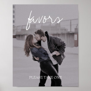 Brittany Photo Calligraphy Wedding Favors Sign