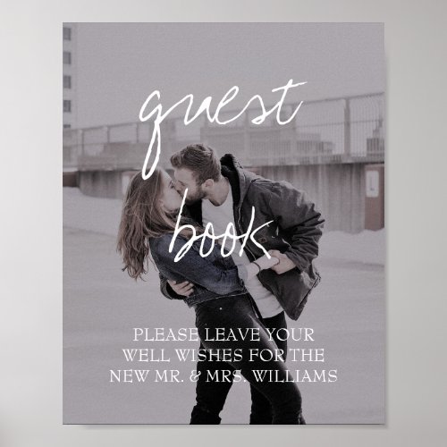 Brittany Photo Calligraphy Wedding Guest Book Sign