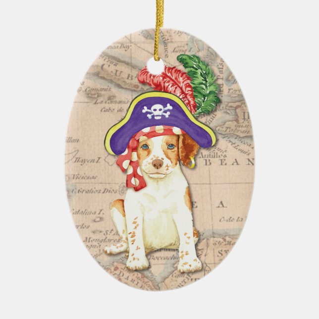 Brittany Pirate Ceramic Ornament (Front)