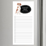 Brittany Shopping List  Magnetic Notepad<br><div class="desc">Adorable things to fetch Brittany dog with a black chalkboard frame personalized with your name.</div>