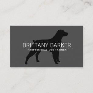 Brittany Silhouette Black on Grey Business Card