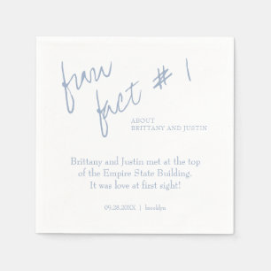 Brittany Simple Dusty Blue Fun Fact #1 Cocktail Napkins