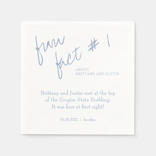 Brittany Simple Dusty Blue Fun Fact 1 Cocktail Napkins