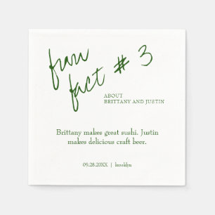 Brittany Simple Emerald Green Fun Fact #3 Wedding Napkins