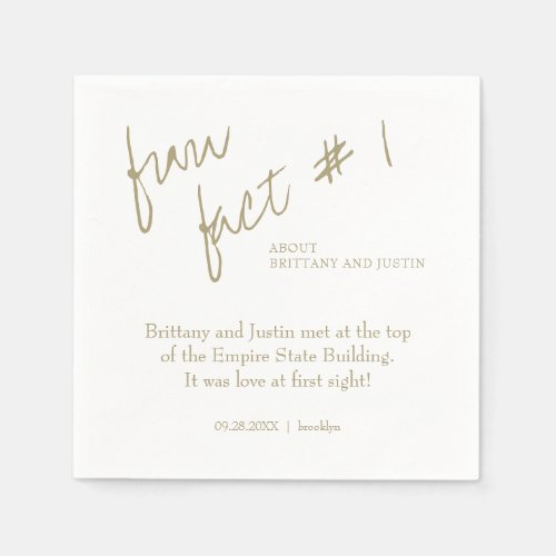 Brittany Simple Gold Fun Fact 1 Cocktail Napkins