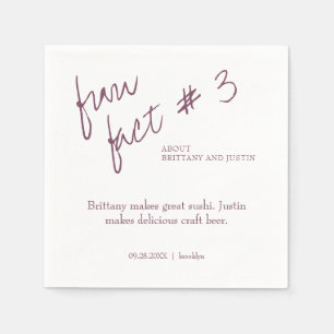 Brittany Simple Plum Purple Fun Fact #3 Wedding Napkins