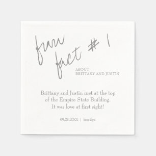 Brittany Simple Silver Fun Fact #1 Wedding Napkins