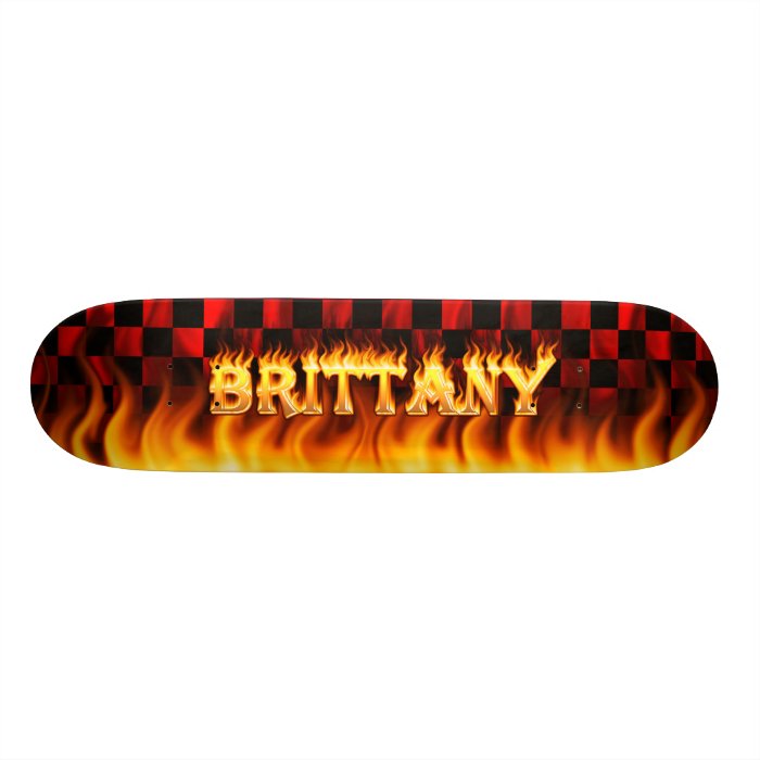 Brittany skateboard fire and flames design.