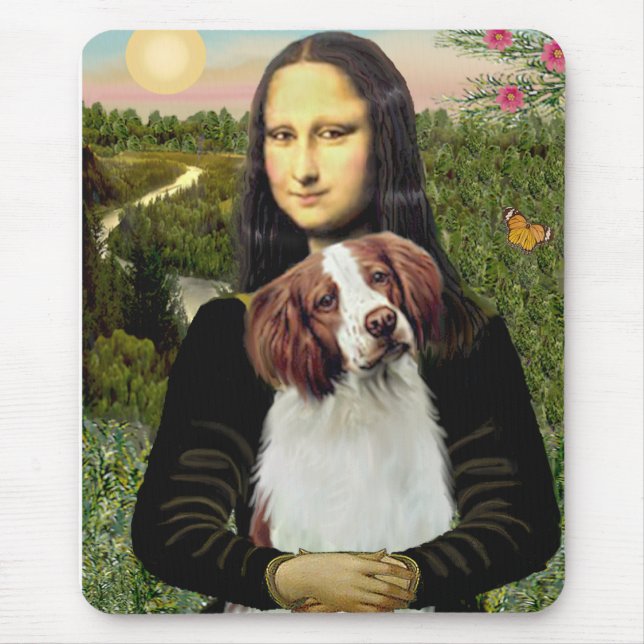 Brittany Spaniel 3 - Mona Lisa Mouse Pad (Front)