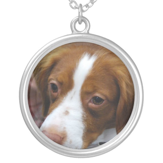 brittany-spaniel-7.jpg silver plated necklace (Front)