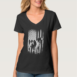 Brittany Spaniel American Flag Dog Dad Dog Mom T-Shirt