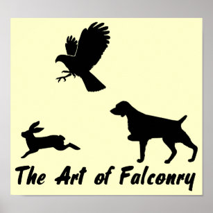 Brittany Spaniel and Falconry Poster