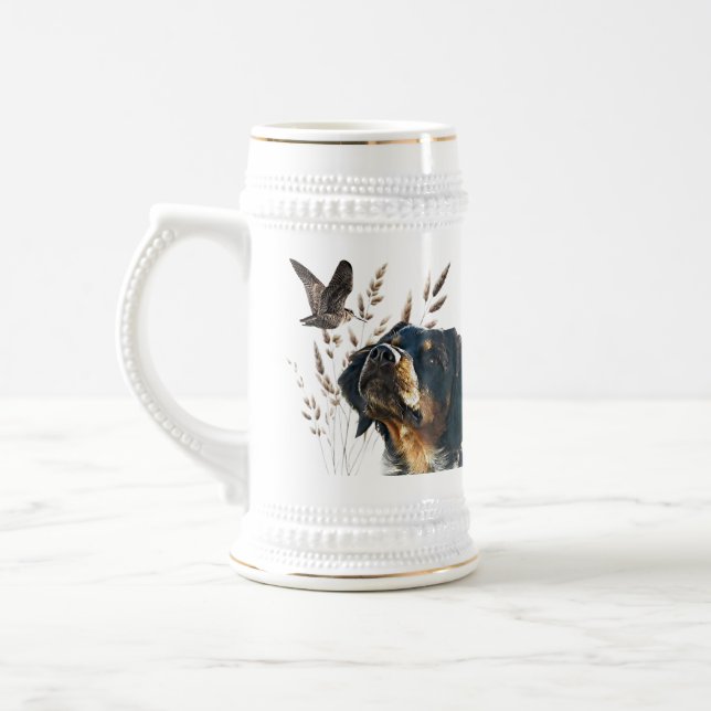 Brittany Spaniel and woodcock  Beer Stein (Left)