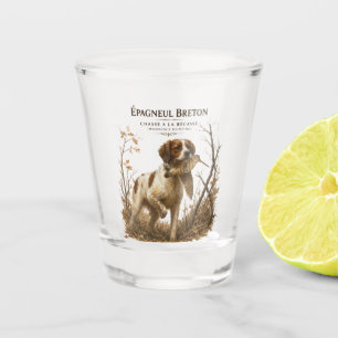 Brittany Spaniel and woodcock Shot Glass