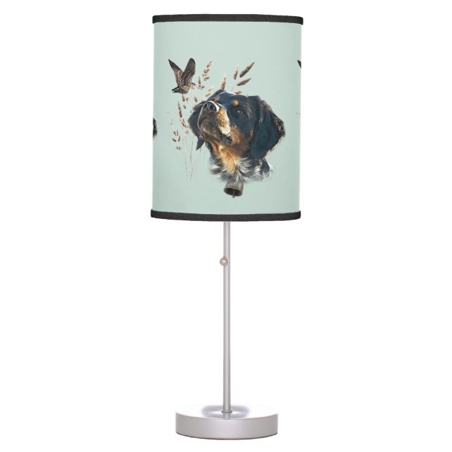 Brittany Spaniel and woodcock  Table Lamp (Front)