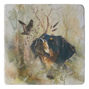 Brittany Spaniel and woodcock Trivet