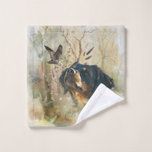 Brittany Spaniel and woodcock Wash Cloth