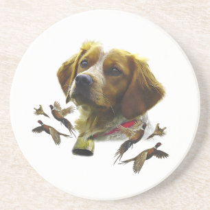 Brittany Spaniel Art , Coaster