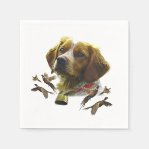 Brittany Spaniel Art , Napkins