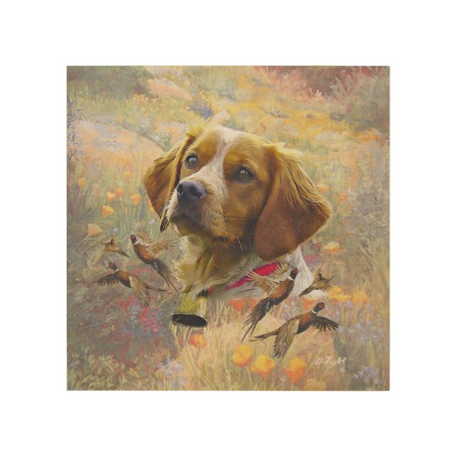 Brittany Spaniel Art , Pheasant hunting (Front)
