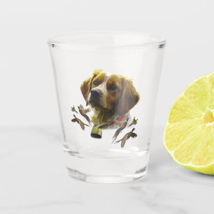 Brittany Spaniel Art , Shot Glass