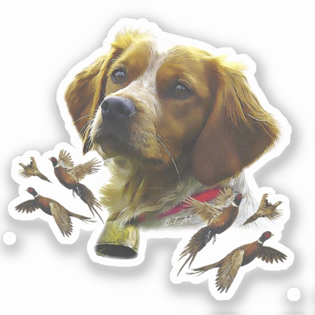 Brittany Spaniel Art ,  Sticker (Front)