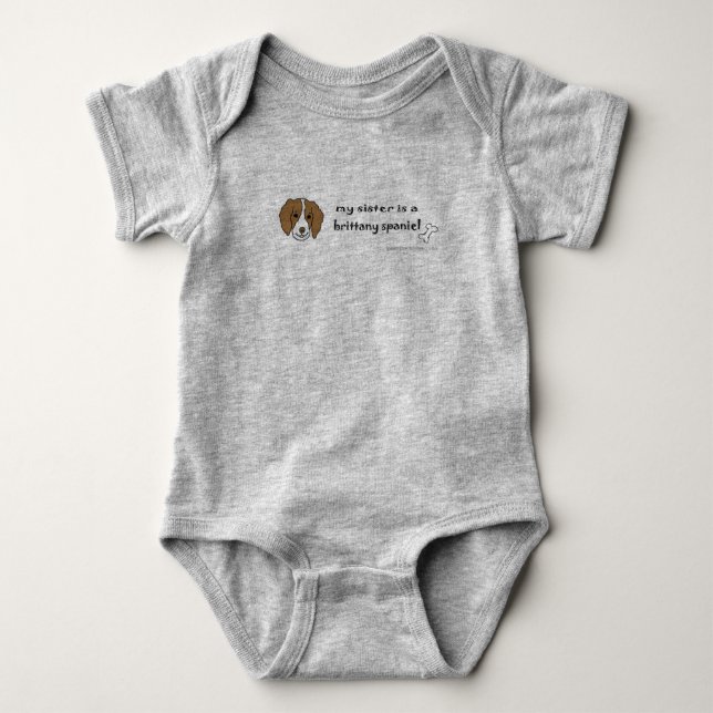 brittany spaniel baby bodysuit (Front)