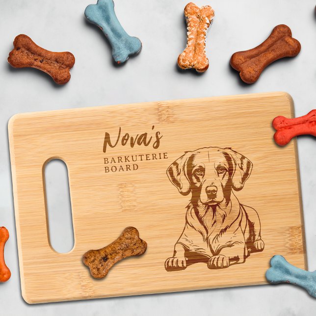 Brittany Spaniel Barkuterie Dog Treat Wood Engraved Cutting Board (Brittany Spaniel Dog Cutting Board Barkuterie Personalized Dog's Name, Gift for Dog Mom, Dad, Owner)